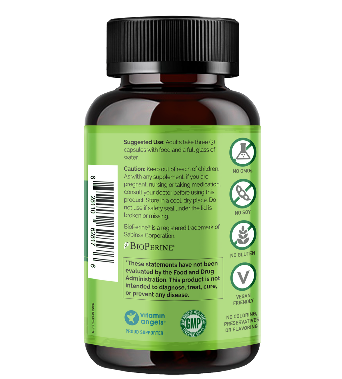 Plant-Based Turmeric Supplement with BioPerine for Enhanced Absorption