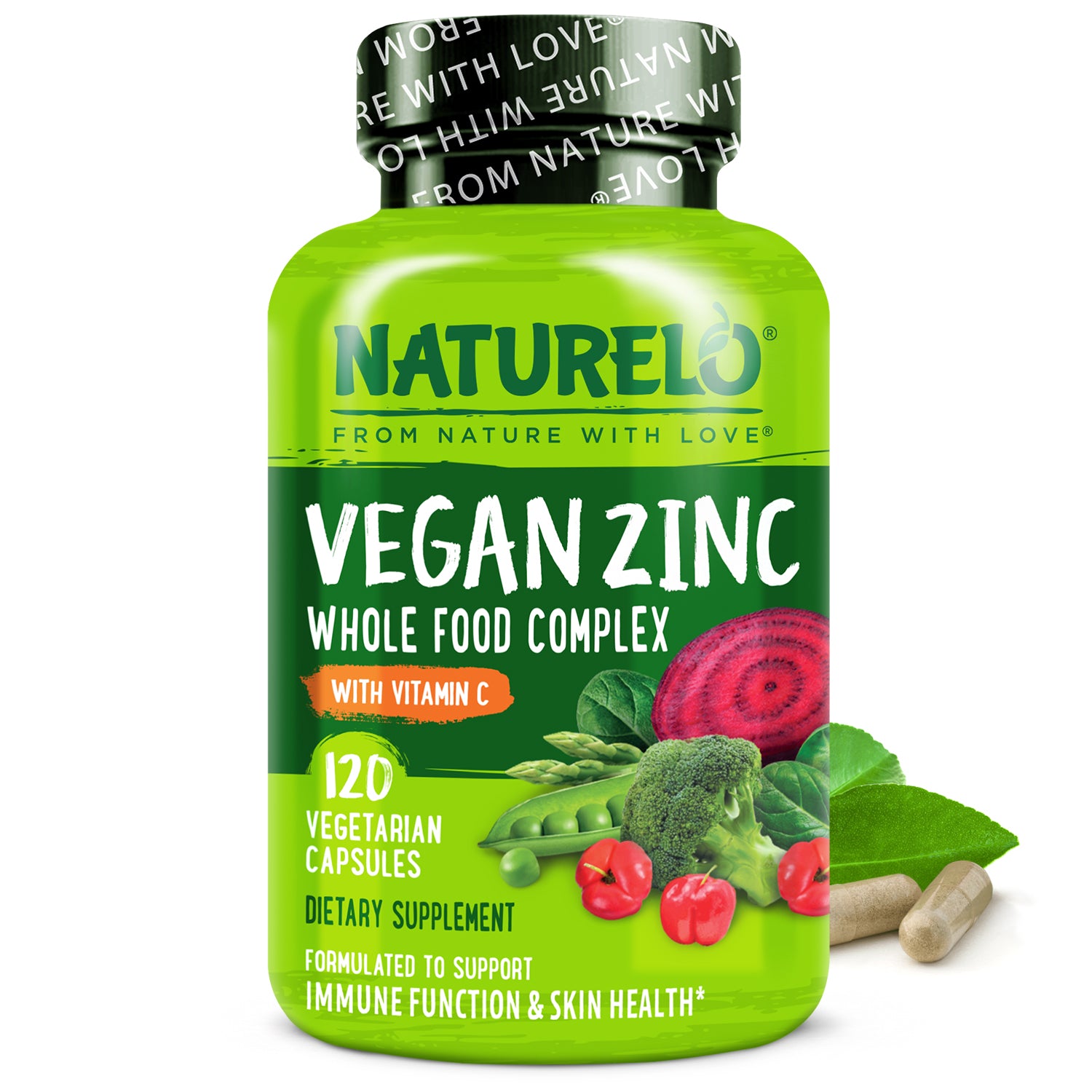 Vegan Zinc Supplement | Zinc Complex with Vitamin C | Naturelo