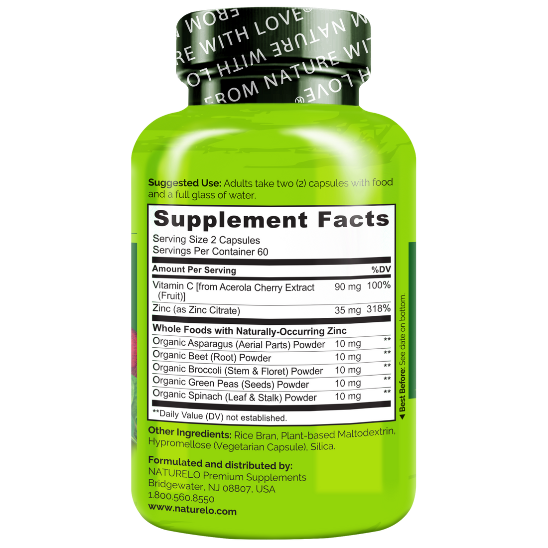 Whole Food Vegan Zinc Complex Supplement