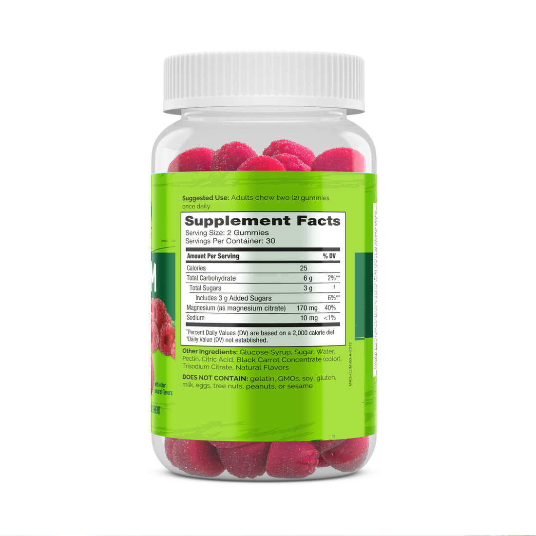 Magnesium Citrate Gummies with Natural Berry Flavor, 60 Vegetarian Gummies