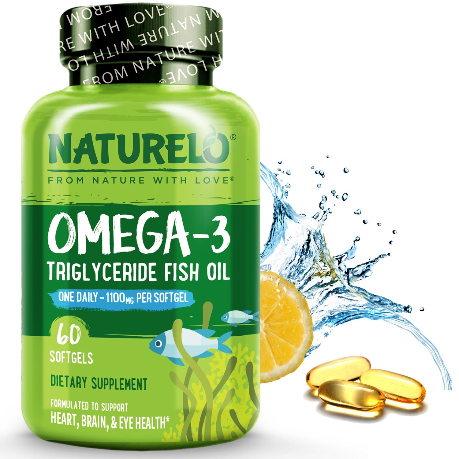 BioTrition Mega Omega 3 Fish Oil with EPA & DHA, Burpless & Odorless