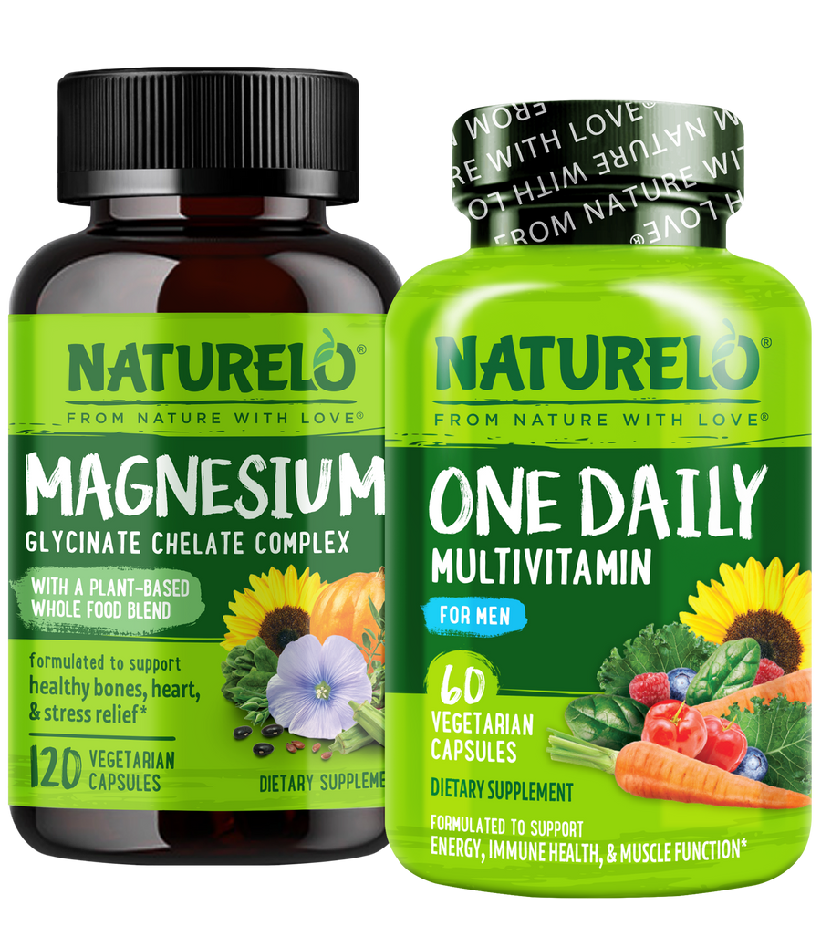 Men's One Daily Multivitamin & Magnesium Glycinate Complex Bundle - 60 & 120 Capsules