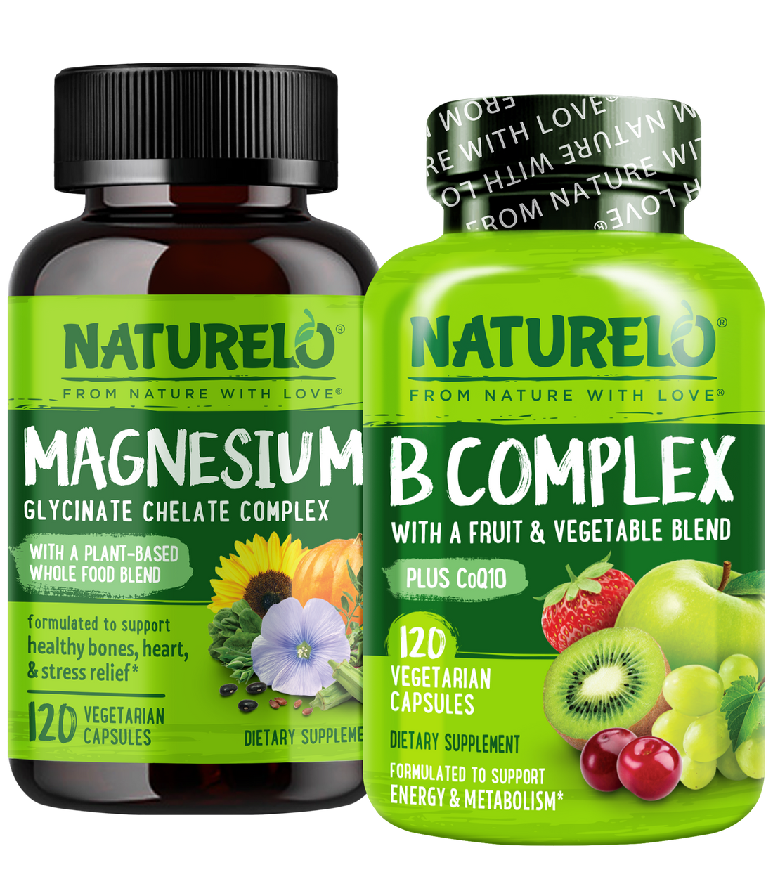 Magnesium Glycinate Complex & B Complex Bundle – 120 Capsules Each