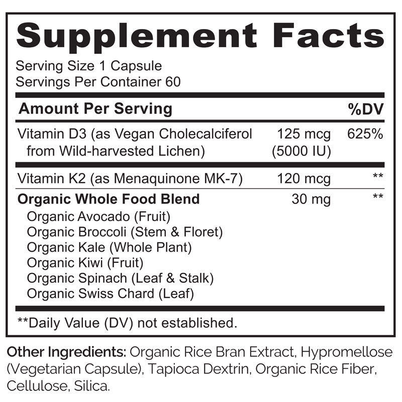 Vegan Vitamin K2 & D3 Supplement