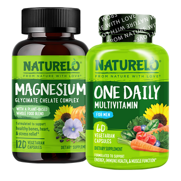 Men's One Daily Multivitamin & Magnesium Glycinate Complex Bundle - 60 & 120 Capsules