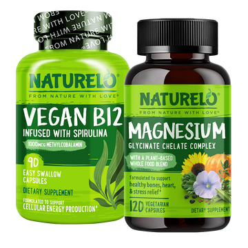 Magnesium Glycinate Complex & Vegan B12 Bundle - 120 & 90 Capsules