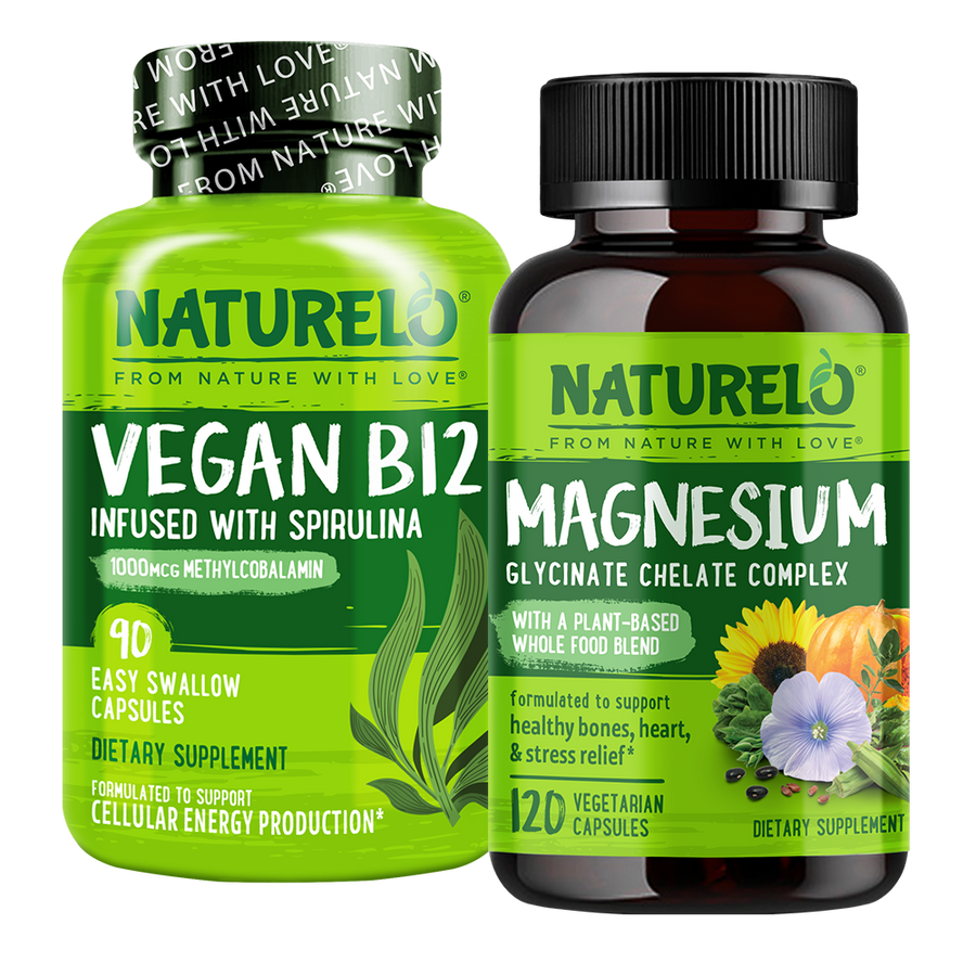 Magnesium Glycinate Complex & Vegan B12 Bundle - 120 & 90 Capsules