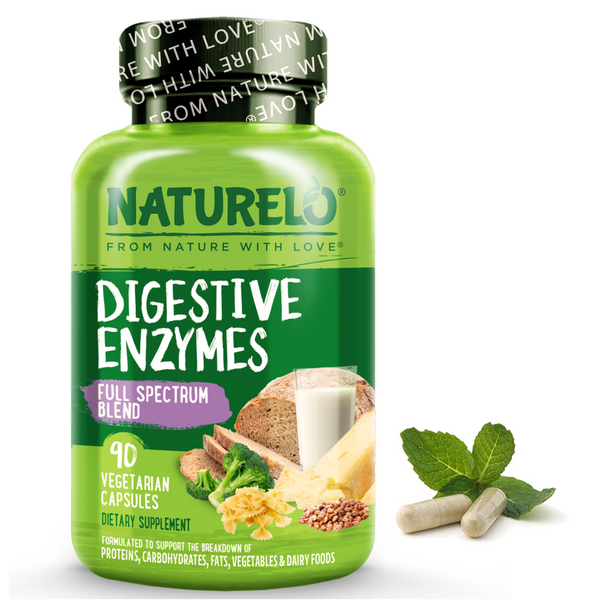 Digestive Enzymes, Full Spectrum Blend, 90 Capsules | Naturelo