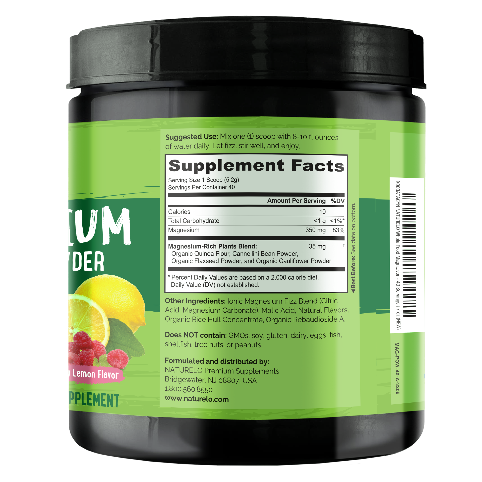 Magnesium Powder | Vegan Friendly, Whole Food | Naturelo Prmeium ...