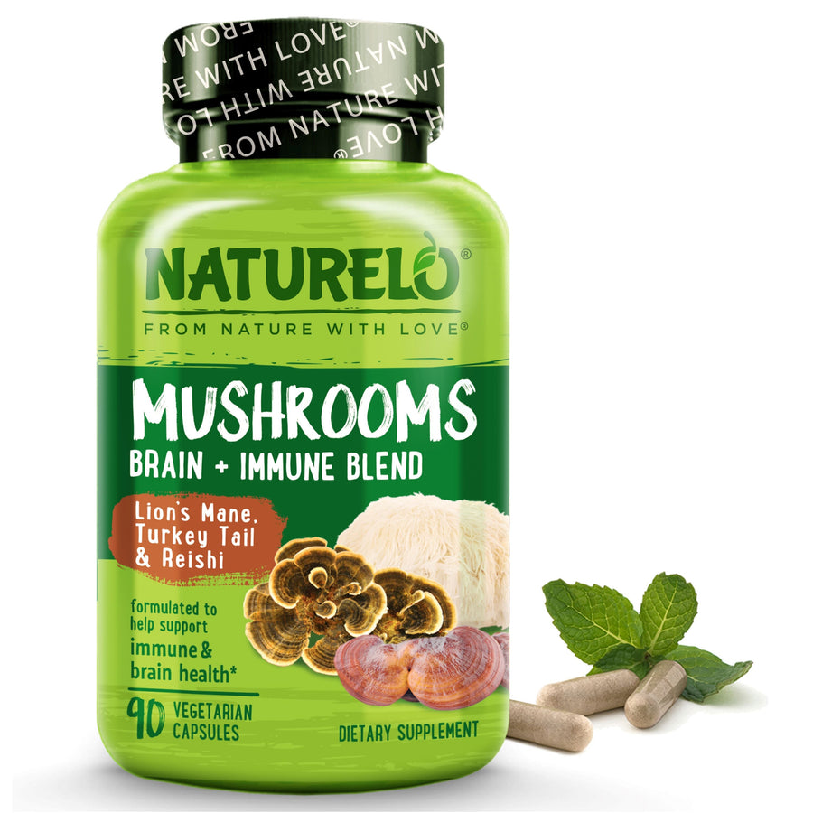 Mushroom Supplement with Lion's Mane, Turkey Tail and Reishi, Brain and  Immune Blend