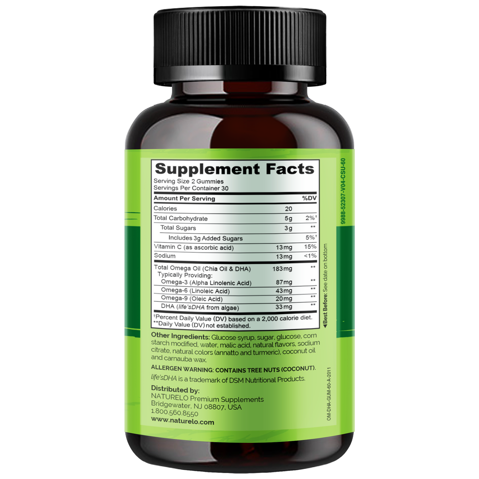Omega 3 DHA Gummies Supplement Naturelo Premium Supplements