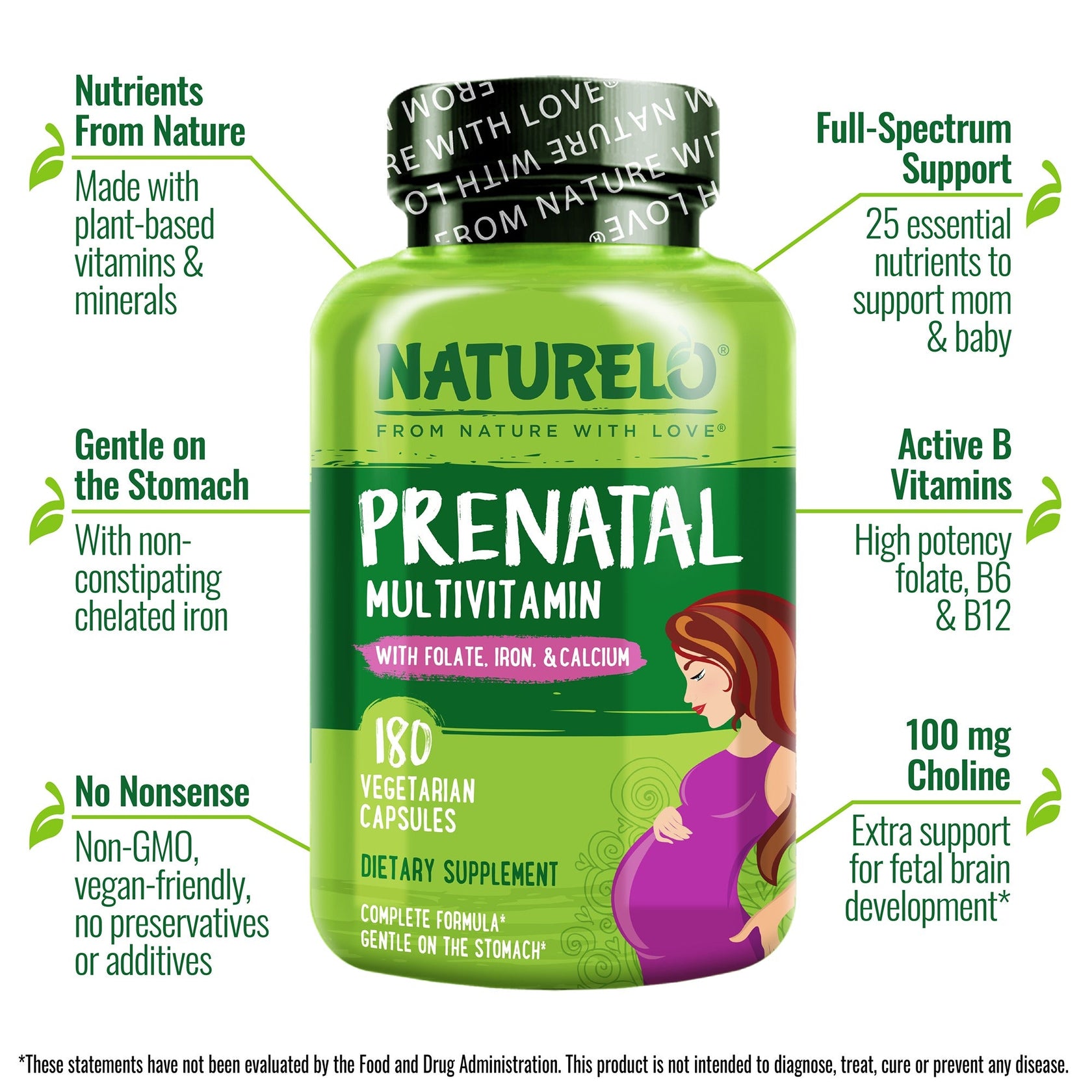 Prenatal Multivitamin Vegan Friendly Naturelo Premium Supplements